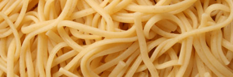 close up of spaghetti