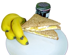 Banana, Honey and Cheese Sandwich