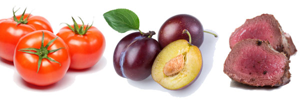 Tomatoes, Plums and Venison Steak