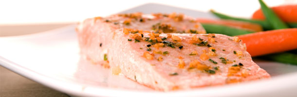 Easy Cook Salmon with Minted Vegetables