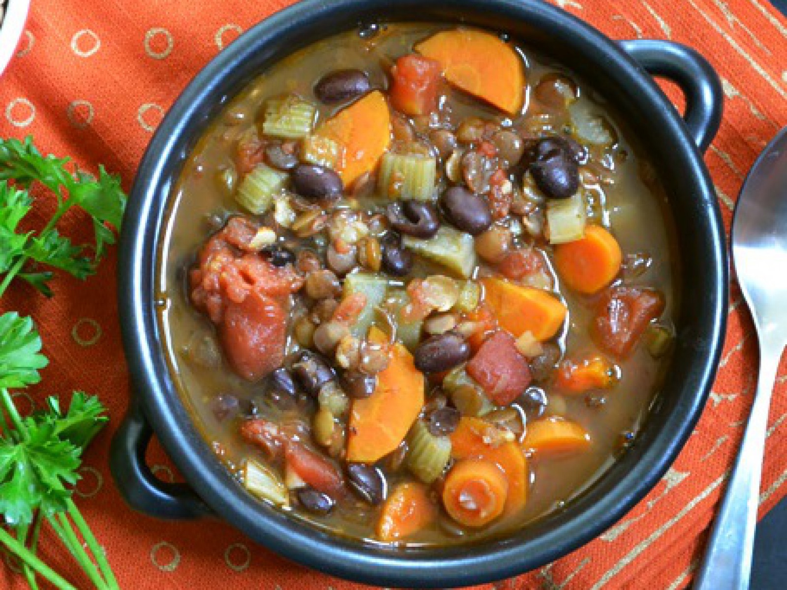 Chunky Vegetable & Black Bean Soup Recipe
